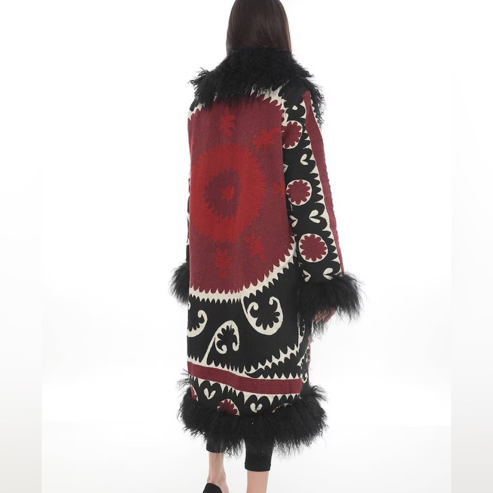 Authentic Sherpa penny lane jacket with real Mongolian fur - Picture 2 of 7